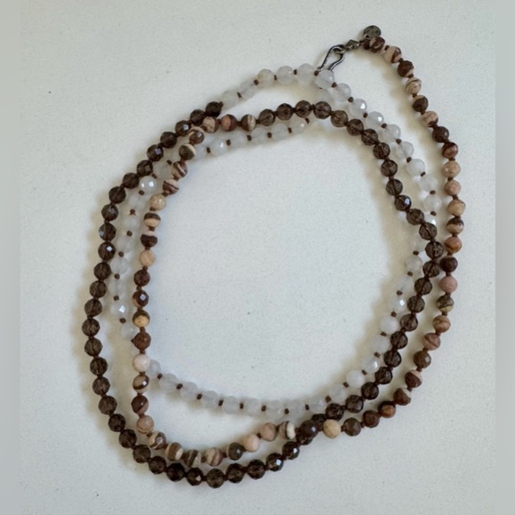 Chan Luu Jewelry - Chan Luu Elegant Brown and White Beaded Necklace